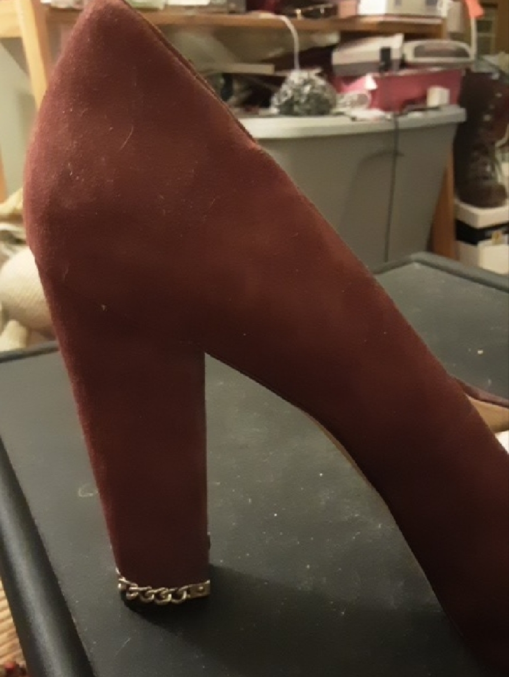 NWT Michael Kors Wine Suede Round-Toe Heels - Picture 3 of 6